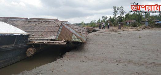 টাঙ্গাইলের ভূঞাপুরে গাবসারা চরে নদী ভাঙনের আতঙ্কে এলাকাবাসী