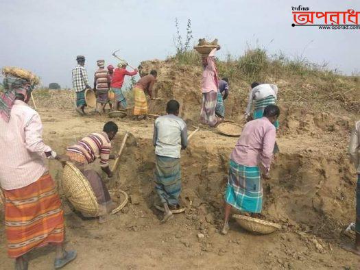 প্রশাসনের চোখ ফাঁকি দিয়ে কুষ্টিয়ায় জিকে খালের মাটি কেটে নিয়ে যাচ্ছে ইটভাটায়