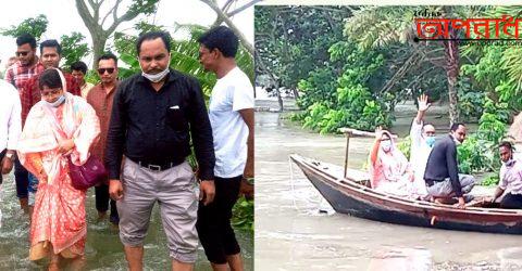 কলাপাড়ায় নৌকায় করে পানিবন্দী ও বানভাসি মানুষের দ্বারে দ্বারে ত্রান সহায়তা নিয়ে এমপি অধ্যক্ষ মহিব ॥