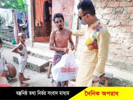 মাধবপুরে  আহত স্বপ্নার পরিবারকে উপজেলা প্রশাসনের ঈদ উপহার