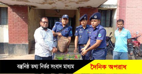 রাজবাড়ী‌তে বিলুপ্ত বি‌দেশী প্রজা‌তির ১৫‌টি পা‌খি ও ১‌টি হনুমান সহ এক পাঁচারকারী আটক